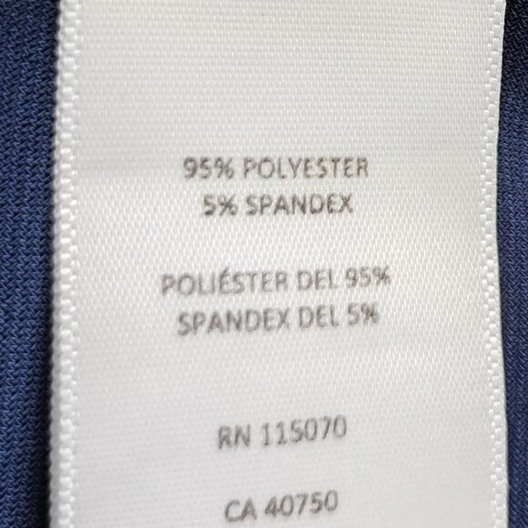 NWOT Nina Leonard Navy Blue Size M Faux Wrap Dress with Flattering Side Drape - Picture 11 of 11